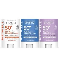 SPF50+ Stick Protettivo Sport Colorazione Organica Viaggio 12g Soins Solaires Laboratoires De Biarritz