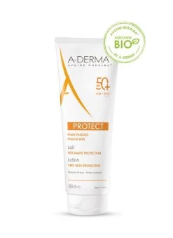 A Derma A-Derma Protect Latte Solare Viso E Corpo Protezione Molto Alta SPF50+ Per Pelle Fragile 250ml