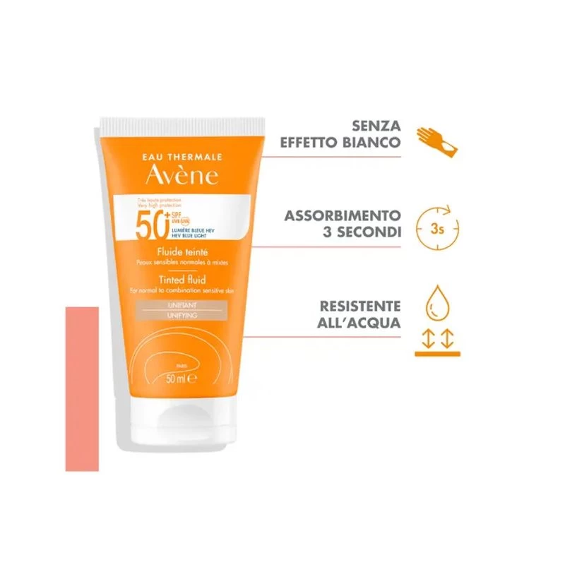 Avène Fluido Colorato SPF 50+ Solare Viso 50ml 1 Avène Fluido Colorato SPF 50+ Solare Viso 50ml