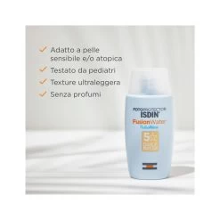 Isdin Fotoprotector Viso Fusion Water Pediatrics SPF50 50ml -Negozio Di Creme Solari isdin fotoprotector pediatrics fusion water protezione solare spf50 viso per bambini 50ml 4 1645521290