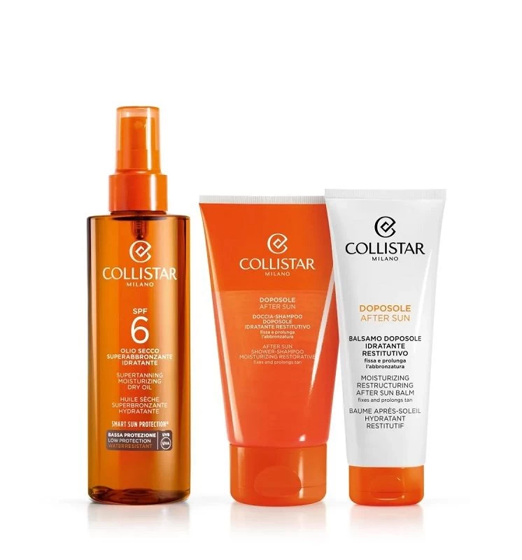 Collistar Kit Bassa Protezione Solare Olio Secco Superabbronzante SPF6 + Doccia Shampoo E Balsamo Do 1 Collistar Kit Bassa Protezione Solare Olio Secco Superabbronzante SPF6 + Doccia Shampoo E Balsamo Do