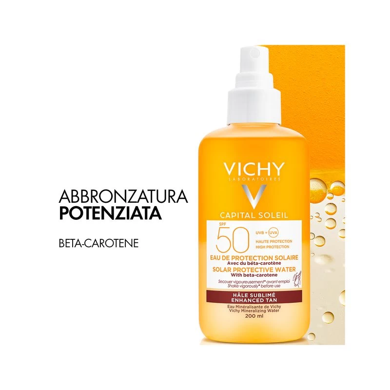 Vichy Capital Soleil Acqua Solare Spray Corpo Per Abbronzatura Intensa 50 SPF 200 Ml 2 Vichy Capital Soleil Acqua Solare Spray Corpo Per Abbronzatura Intensa 50 SPF 200 Ml - immagine 2